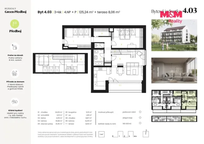 Prodej bytu 3+kk, Předboj, Ke Tvrzi, 125 m2