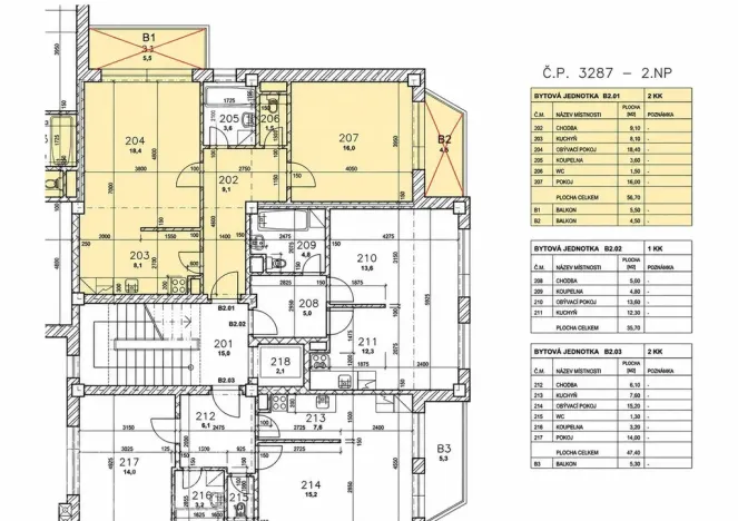 Pronájem bytu 2+kk, Kladno, Vojtěcha Lanny, 58 m2