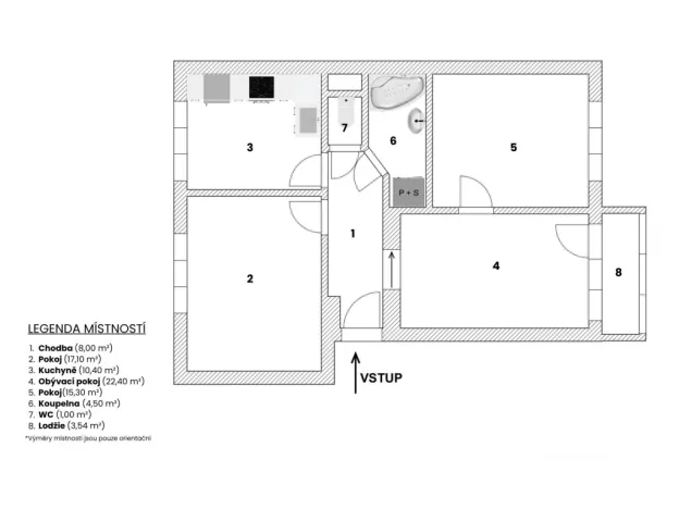 Prodej bytu 3+1, Vyškov - Rychtářov, Rychtářov, 74 m2