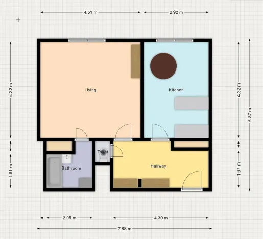 Pronájem bytu 2+kk, Praha - Nusle, V zálomu, 46 m2
