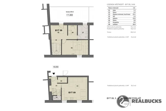 Prodej bytu 3+kk, Turnov, Palackého, 76 m2
