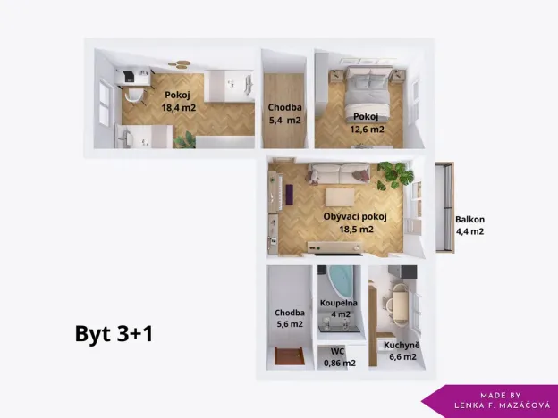 Prodej bytu 3+1, Olomouc - Hodolany, Jungmannova, 78 m2