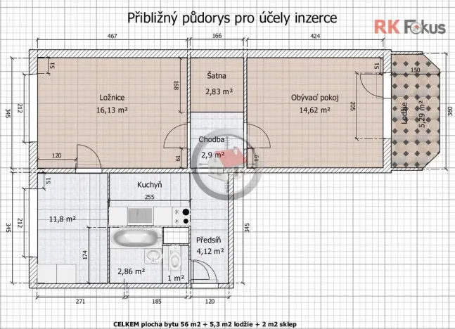 Pronájem bytu 2+1, Třebíč - Nové Dvory, Dukovanská, 58 m2