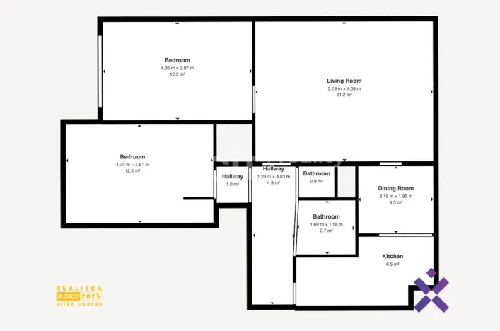 Prodej bytu 3+1, Zlín, Okružní, 73 m2