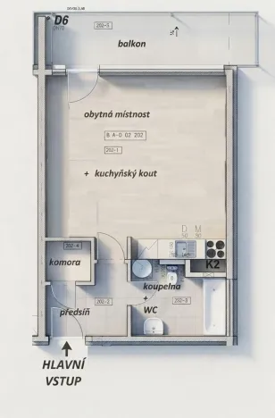Pronájem bytu 1+kk, Praha - Chodov, Babická, 50 m2