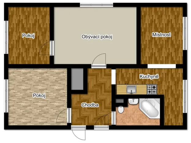 Pronájem bytu 4+kk, Chlumec, Svatoplukova, 64 m2