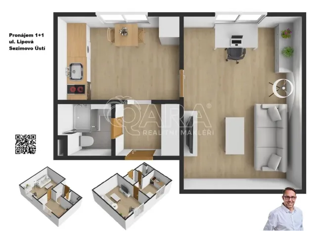Pronájem bytu 1+1, Sezimovo Ústí, Lipová, 31 m2