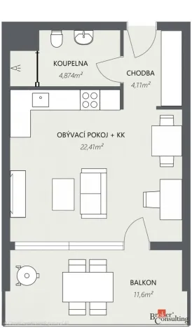 Pronájem bytu 1+kk, Plzeň - Východní Předměstí, Kartónová, 35 m2