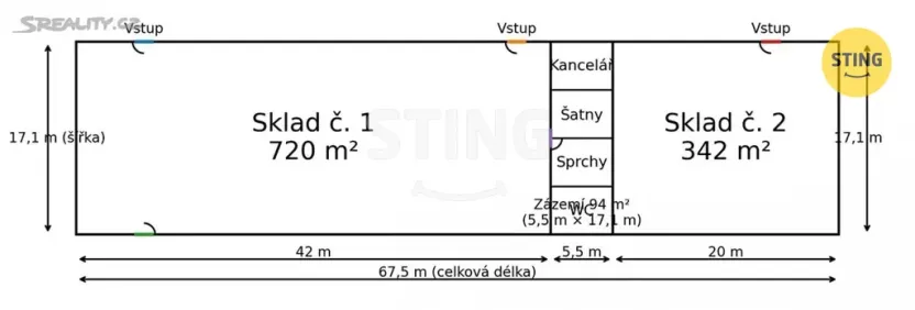 Pronájem skladu, Šilheřovice, K Juliánce, 1156 m2
