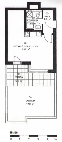 Pronájem bytu 1+kk, Praha - Hlubočepy, Werichova, 28 m2