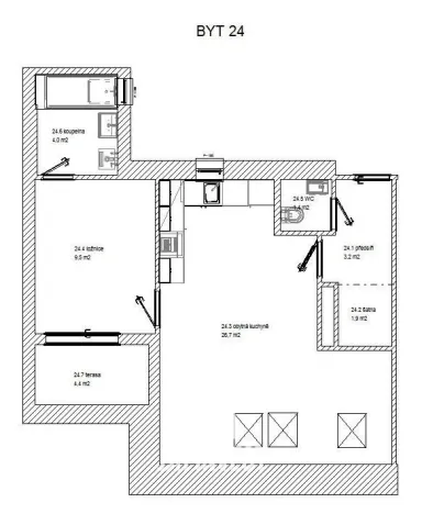 Pronájem bytu 2+kk, Praha - Libeň, V mezihoří, 50 m2