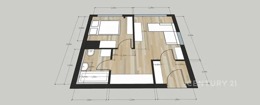 Pronájem bytu 2+kk, Most, Brněnská, 34 m2