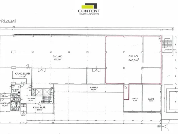 Pronájem skladu, Praha - Horní Počernice, Ve žlíbku, 343 m2