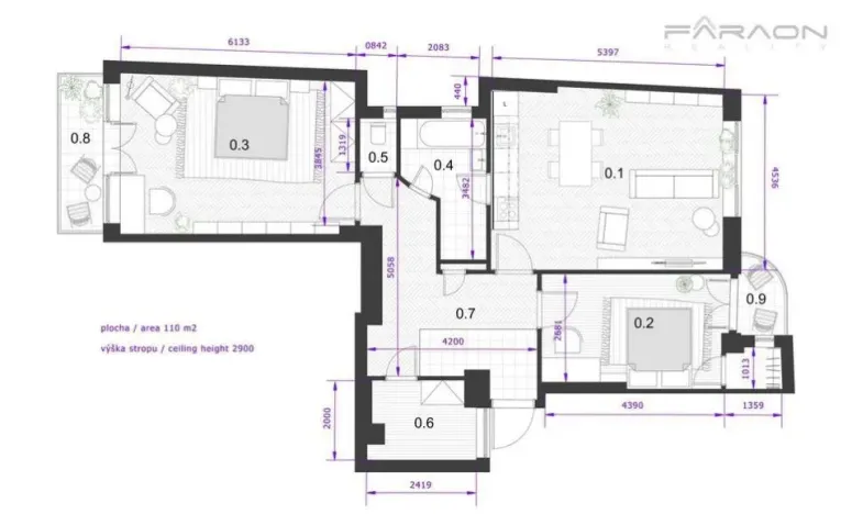 Pronájem bytu 3+kk, Praha - Karlín, Sokolovská, 110 m2
