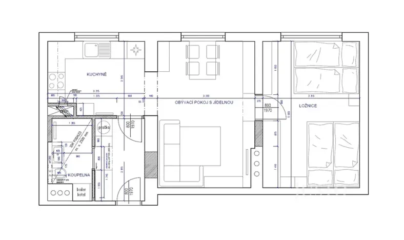 Prodej bytu 2+1, Záblatí, 52 m2