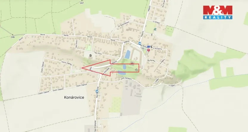 Prodej pozemku pro bydlení, Konárovice, Horní Zájezd, 1333 m2