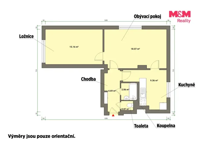 Pronájem bytu 2+1, Cheb, Smetanova, 50 m2