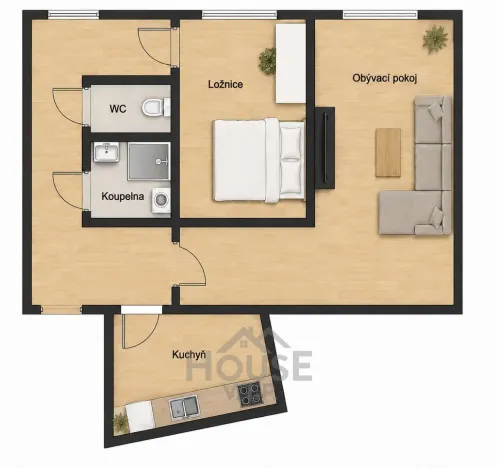 Pronájem bytu 2+1, Praha - Libeň, Na Rokytce, 53 m2