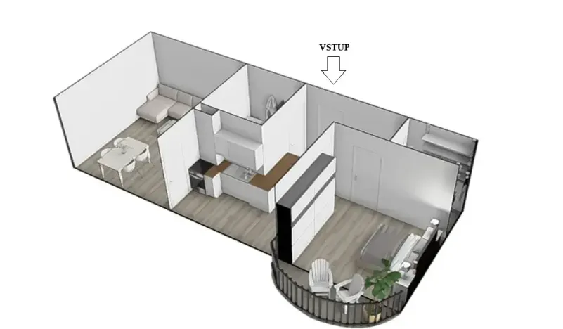 Pronájem bytu 2+1, Hrušovany u Brna, Sídliště, 58 m2