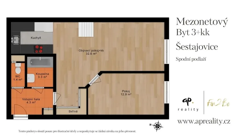 Prodej bytu 3+kk, Šestajovice, Komenského, 116 m2