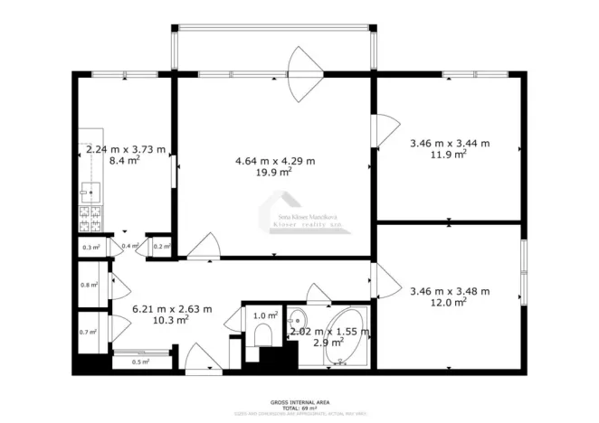 Prodej bytu 3+1, Brno - Bohunice, Švermova, 77 m2