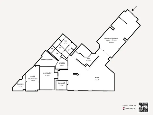 Pronájem obchodního prostoru, Plzeň - Východní Předměstí, Koterovská, 217 m2