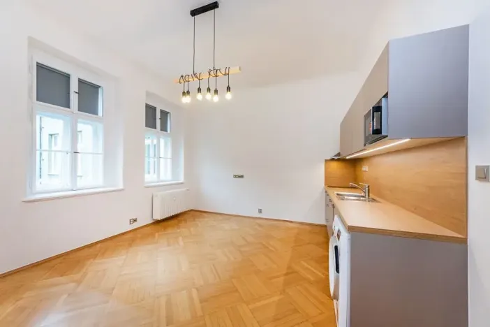 Pronájem bytu 1+kk, Praha - Karlín, Vítkova, 29 m2