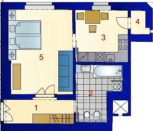 Pronájem bytu 1+1, Praha - Vinohrady, Mánesova, 47 m2