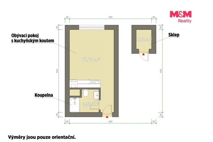 Prodej bytu 1+kk, Horní Bříza, U Vrbky, 22 m2