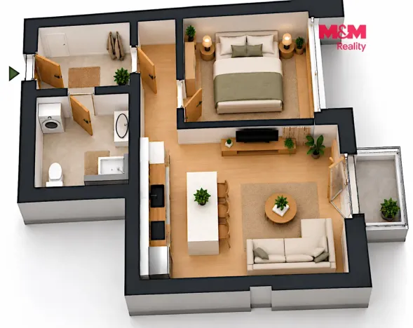 Prodej bytu 1+kk, Praha - Letňany, Pavla Beneše, 40 m2