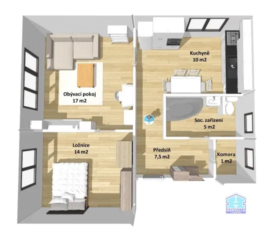 Prodej bytu 2+1, Stříbro, Západní Předměstí, 54 m2
