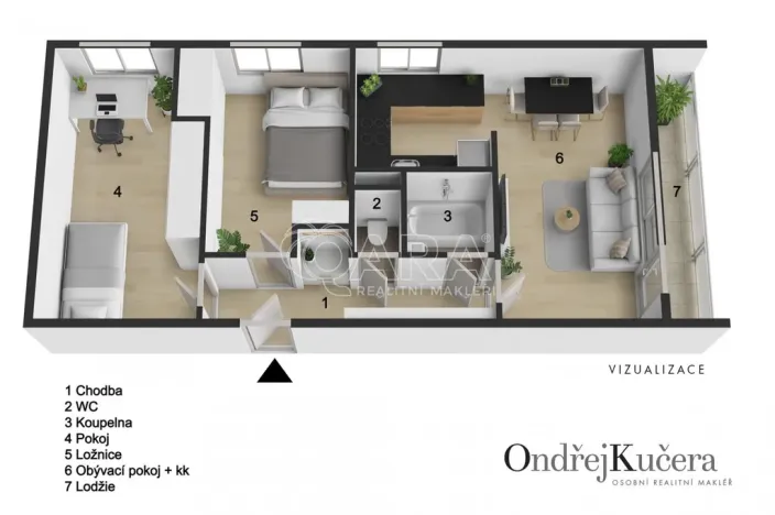 Pronájem bytu 3+kk, Praha - Břevnov, Na Petřinách, 67 m2