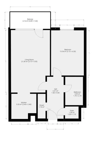 Pronájem bytu 2+kk, Praha - Modřany, Soukalova, 55 m2