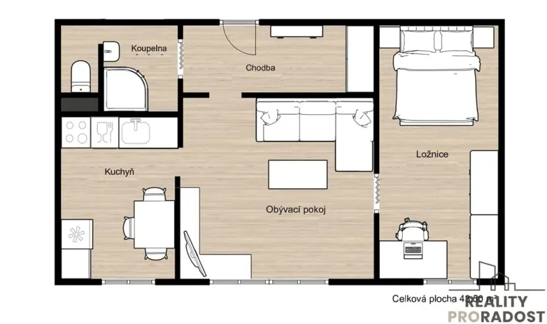 Prodej bytu 2+1, Ostrava, Jaroslava Misky, 44 m2