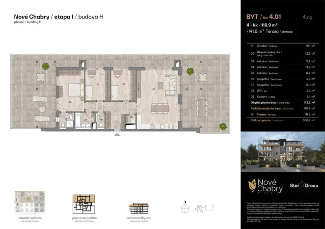 Prodej bytu 4+kk, Praha - Dolní Chabry, Dvořákova, 118 m2
