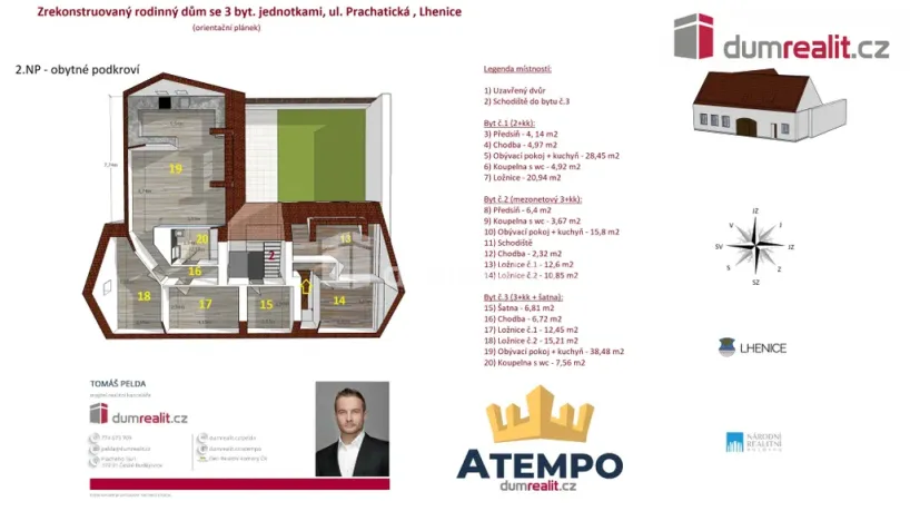 Prodej bytu 3+kk, Lhenice, Prachatická, 52 m2