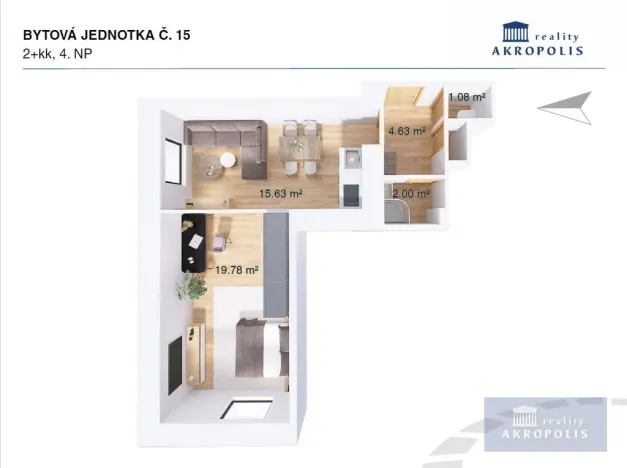 Prodej bytu 2+kk, Praha - Libeň, Kotlaska, 44 m2