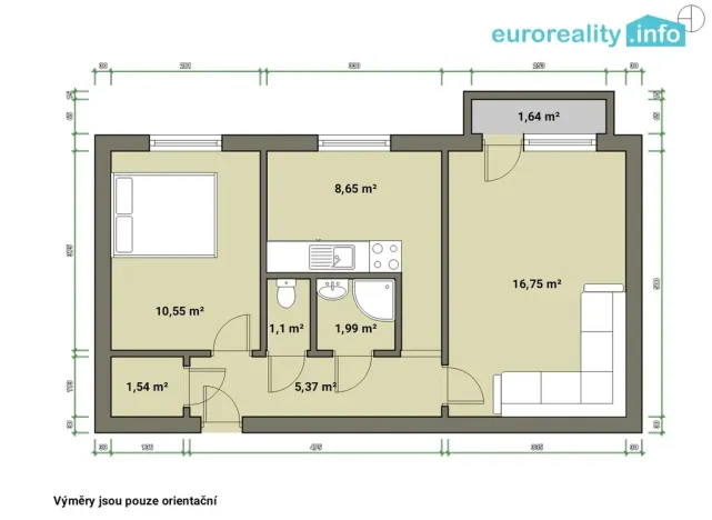Prodej bytu 2+1, Mariánské Lázně, Libušina, 46 m2