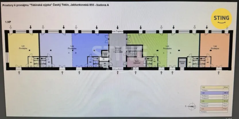 Pronájem obchodního prostoru, Český Těšín, Jablunkovská, 84 m2