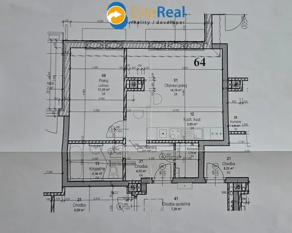 Prodej bytu 2+kk, Olomouc, Na Tabulovém vrchu, 42 m2