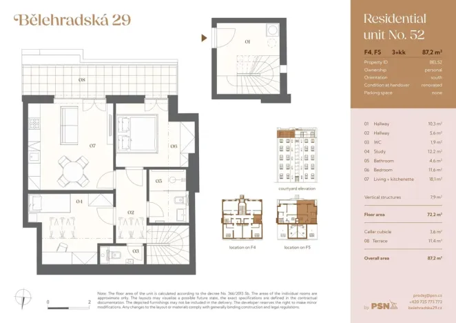 Prodej bytu 3+kk, Praha, Bělehradská, 64 m2