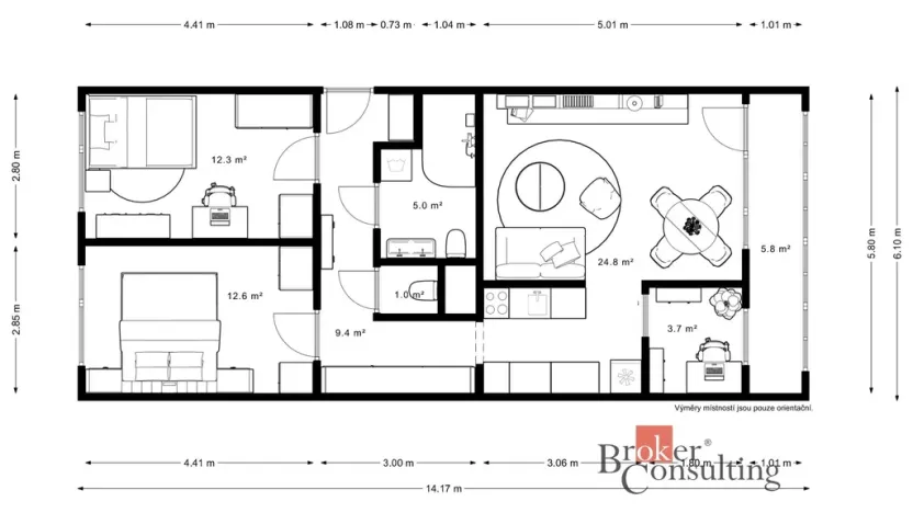Pronájem bytu 3+kk, Praha - Stodůlky, Přecechtělova, 70 m2