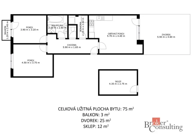 Prodej bytu 3+kk, Břeclav, Seniorů, 75 m2