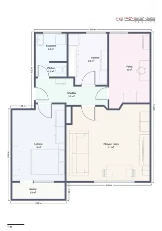 Prodej bytu 3+1, Chrášťany, 66 m2