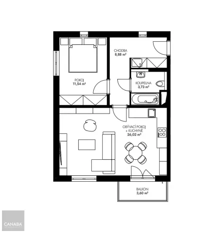 Prodej bytu 2+kk, Praha, 54 m2