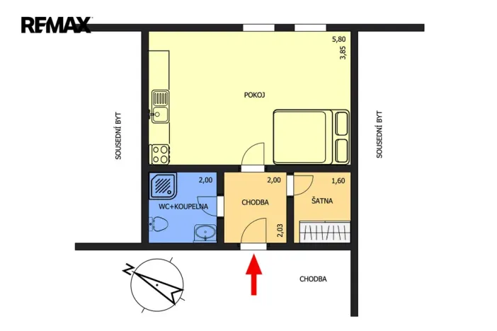 Pronájem bytu 1+kk, Lanškroun - Žichlínské Předměstí, Lázeňská, 35 m2