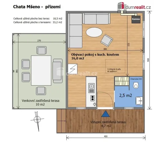 Prodej chaty, Mšeno, 35 m2