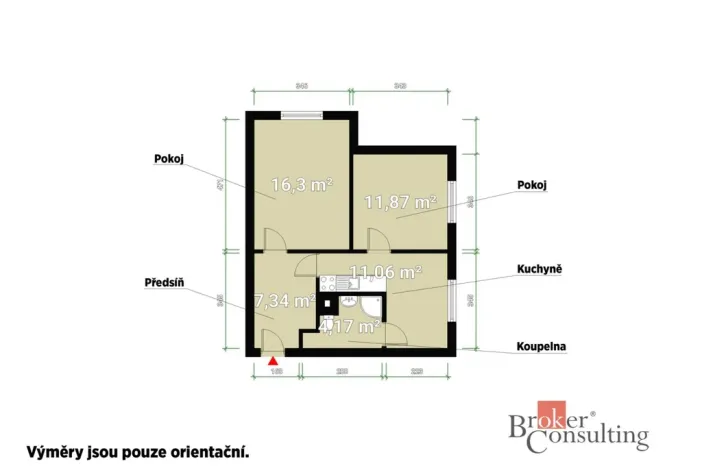 Pronájem bytu 2+1, Plzeň - Nová Hospoda, Krajní, 52 m2