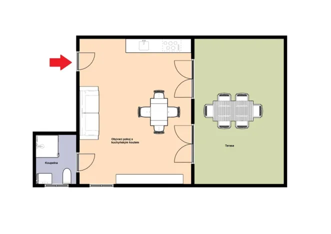 Pronájem bytu 1+kk, Vojkovice, 65 m2
