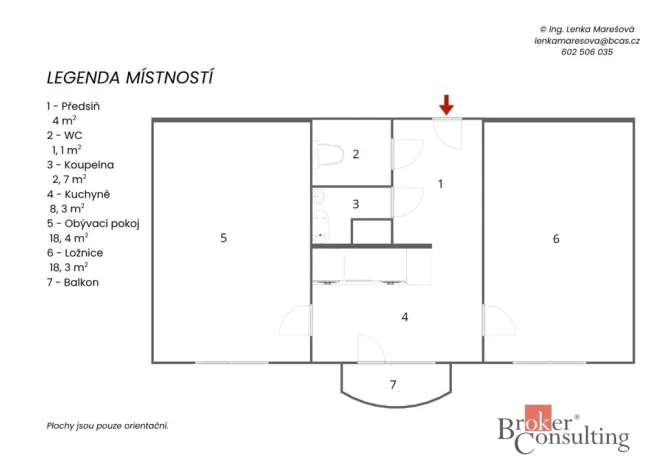 Pronájem bytu 2+1, Český Krumlov - Nádražní Předměstí, Sídliště Vyšný, 53 m2